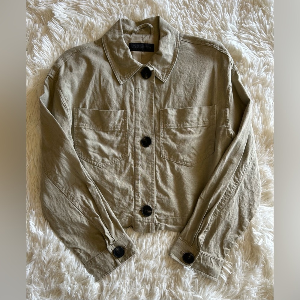 Zara | Lightweight Beige Utility Jacket